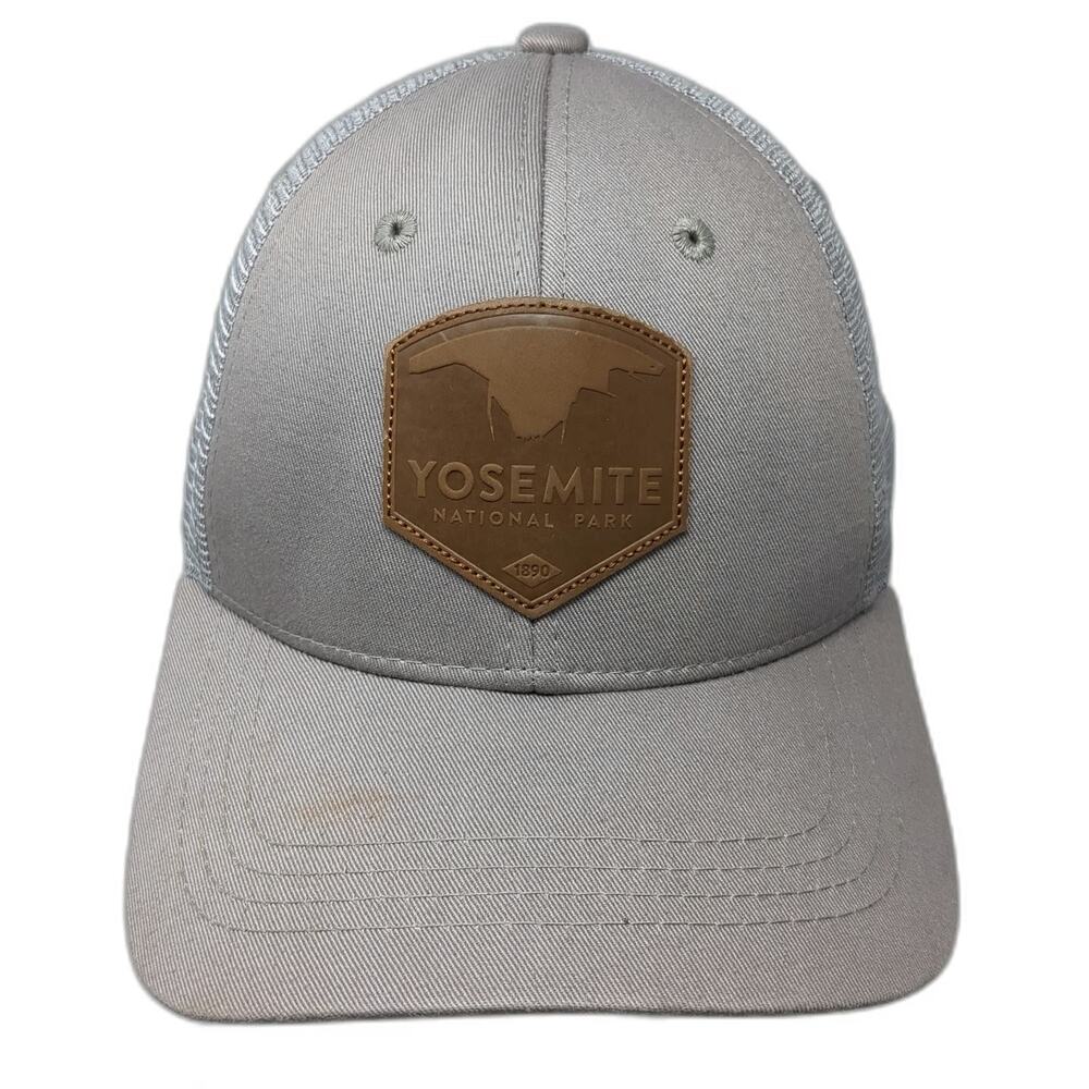 Kind Design Trucker Hat Gray One Size Yosemite National Park Patch Map Brim